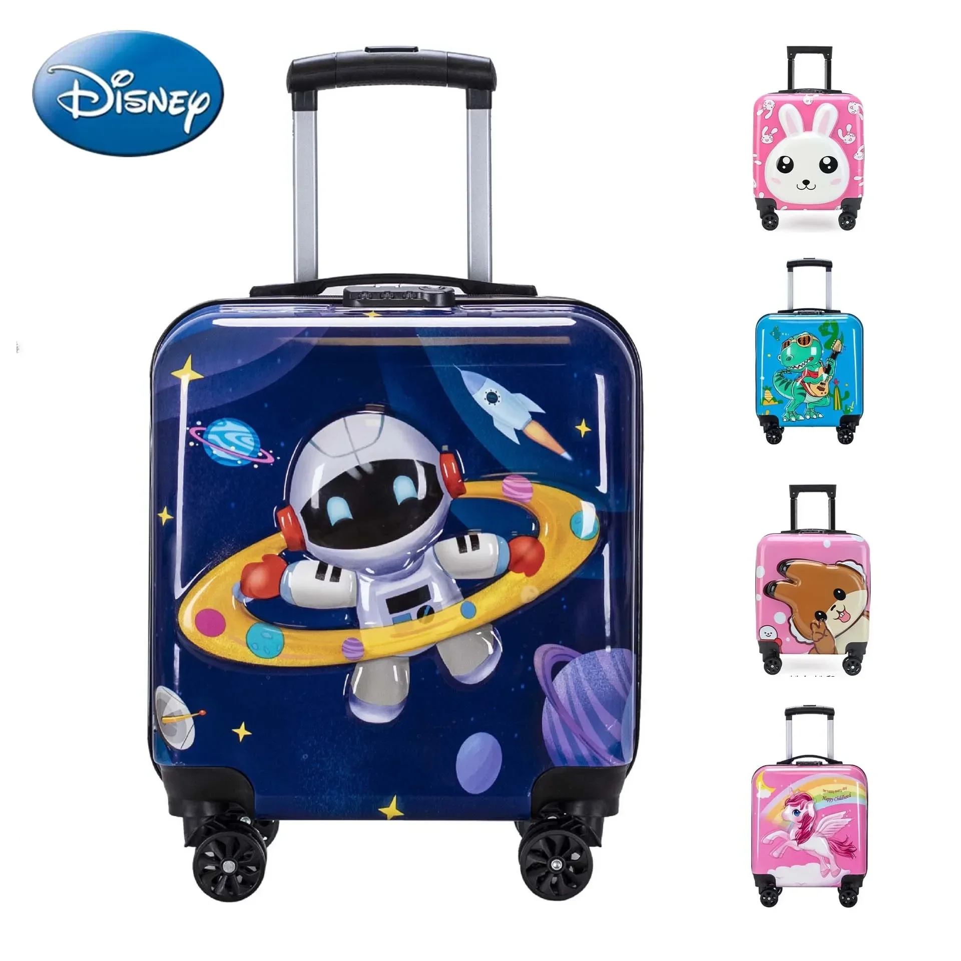 

Disney Fashion Cartoon 18 Inch Kids Luggage Large Capacity Combination Lock Trolley Case for Kindergarten Students Trunk
