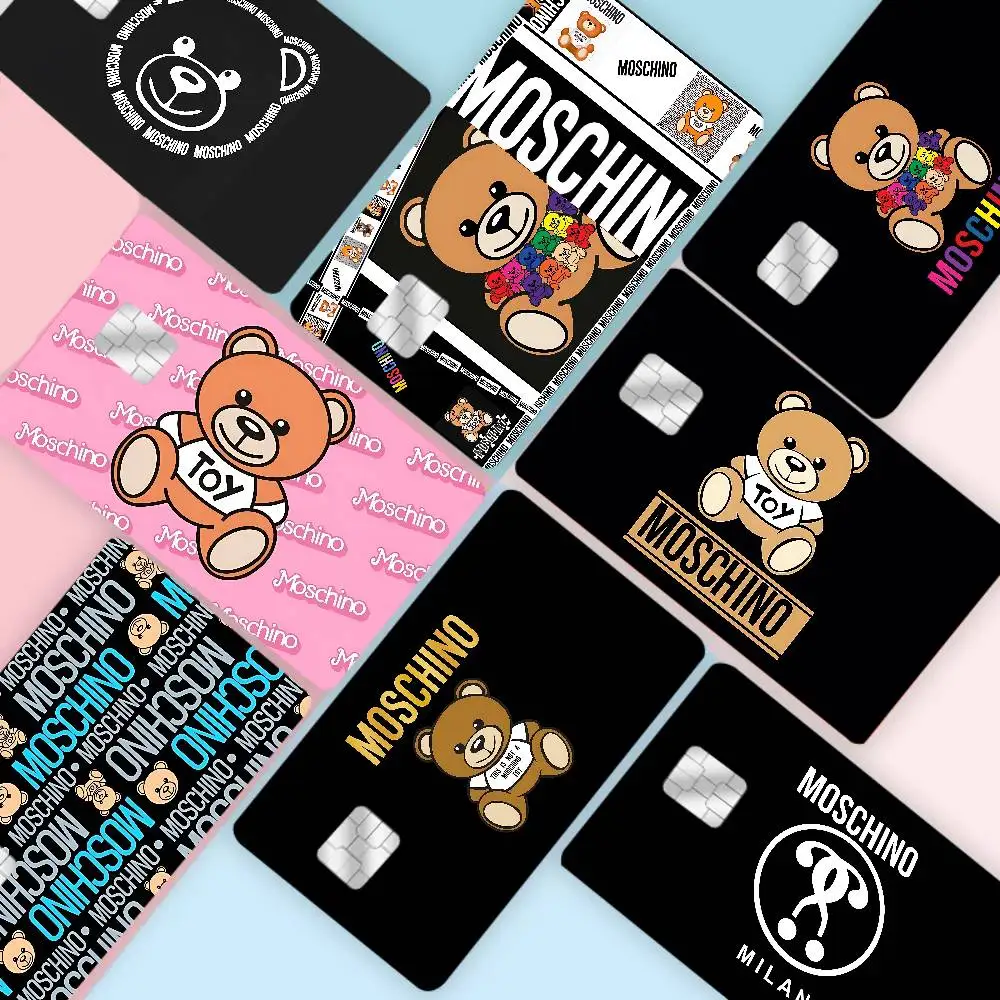 Adesivos de Película para Cartão de Crédito/Débito Grande com Tema Urso Moschino de Desenho Animado 2024 - Lado Frontal
