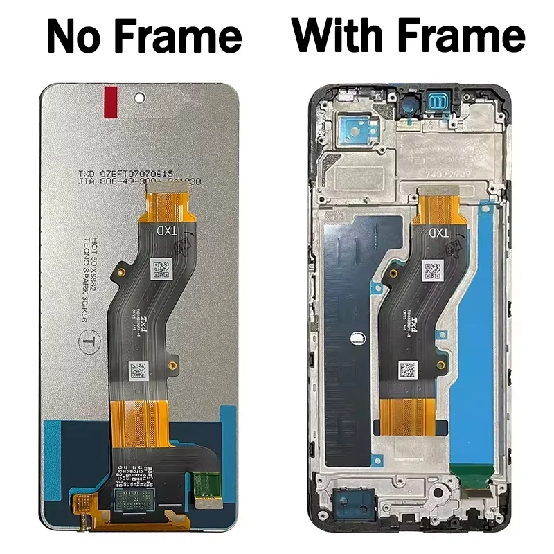 AAA+ For Infinix Hot 50 4G X6882 LCD Display Touch Panel Digitizer Hot 50 5G X6720 Display With Frame