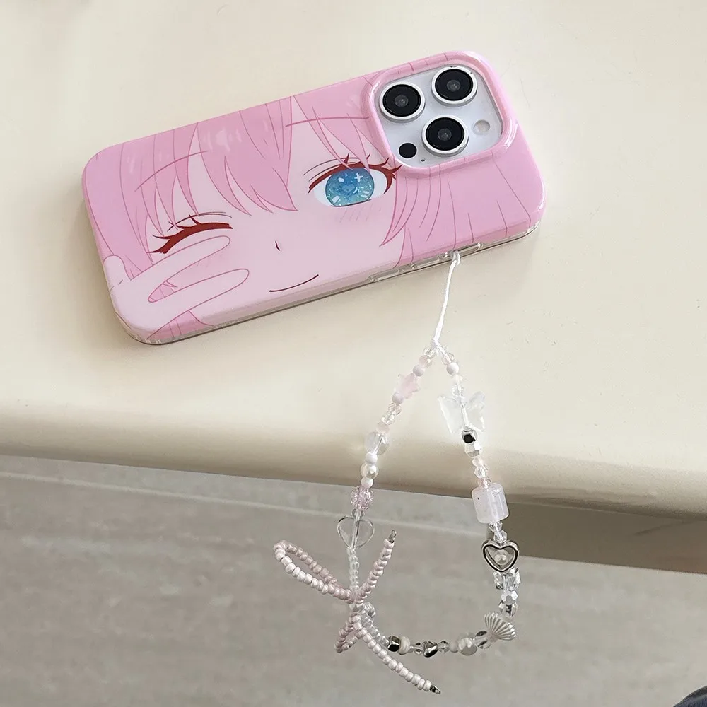 لطيف الوردي الشعر فتاة التألق عيون كبيرة قضية الهاتف لسامسونج غالاكسي S25 S24 S23 S22 S21 FE الترا زائد 4G 5G ريشة الملمس