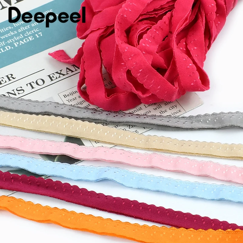 

5/10/20M 11mm Colored Elastic Band Underwear Lace Rubber Bands Bra Strap Double-layered Decor Stretch Tapes DIY Sewing Accessory