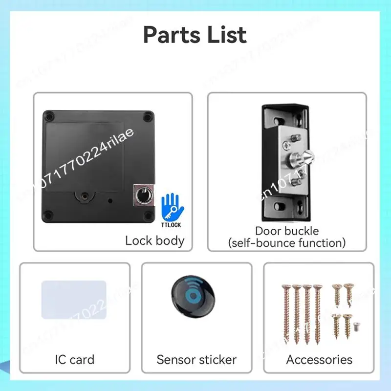 A17Z قفل باب خشبي ذكي بدون مفتاح قفل إلكتروني غير مرئي بطاقة IC Ttlock App فتح خزانة خزانة الأثاث قفل للدرج Durab #3