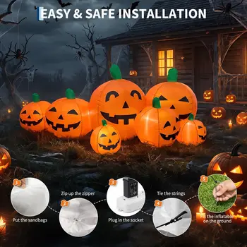 7.5ft Inflatable Halloween Pumpkin Decoration with LED Lights 7