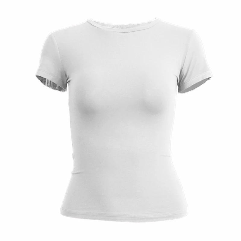 Vrouw Kleding T-shirt met korte mouwen Slim Fit Tops Vrouwelijke O-hals Gebreide schede T-shirt Street Wear Seks Sportief 2024 Y2K New2410