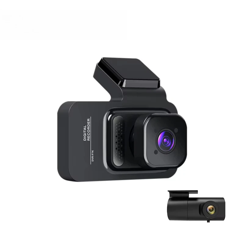 Dash cam front and rear 4k DVR 3-inch LCD dual-lens dash cam 4k black box F1.8 with 64gb parking monitoring