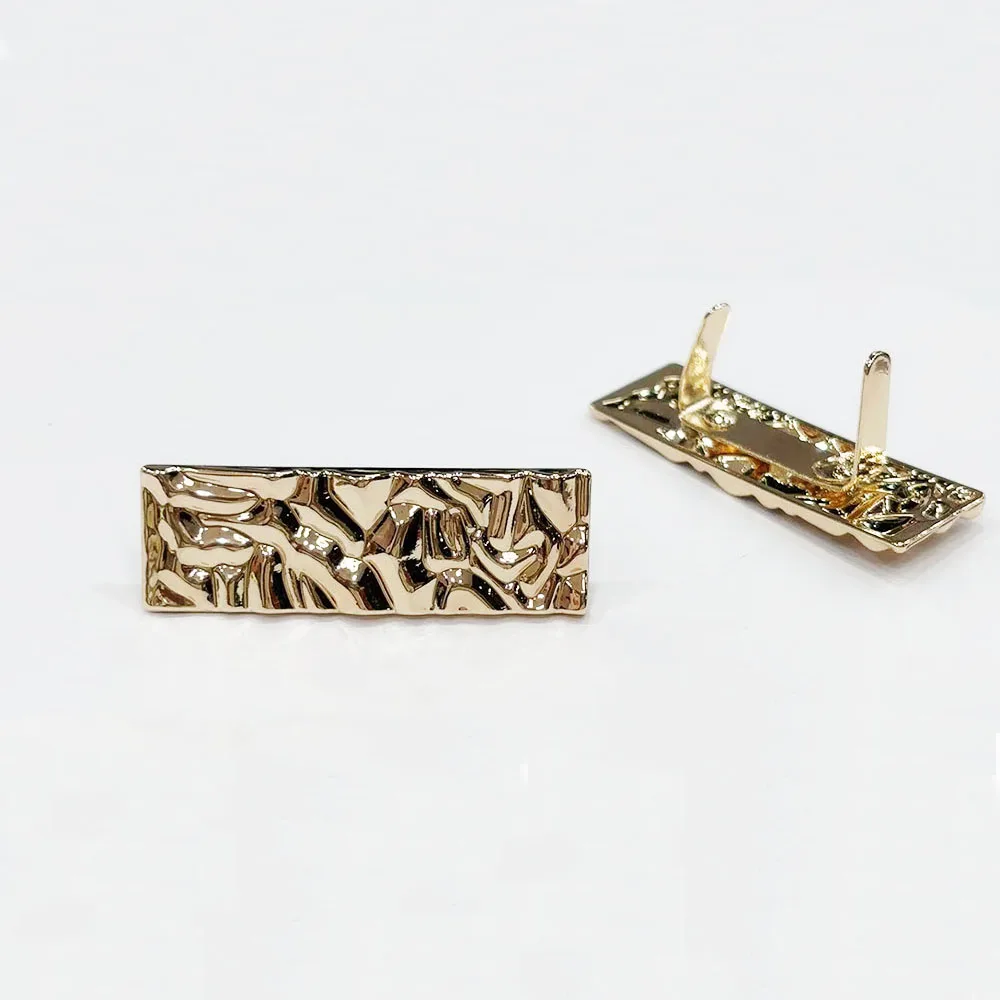 20pcs Bag Rock Grain Stone Pattern Decorate Buckles 45x15mm Handbag Deco Feet Button Sweater/Shoe DIY Blank Hardware Accessories