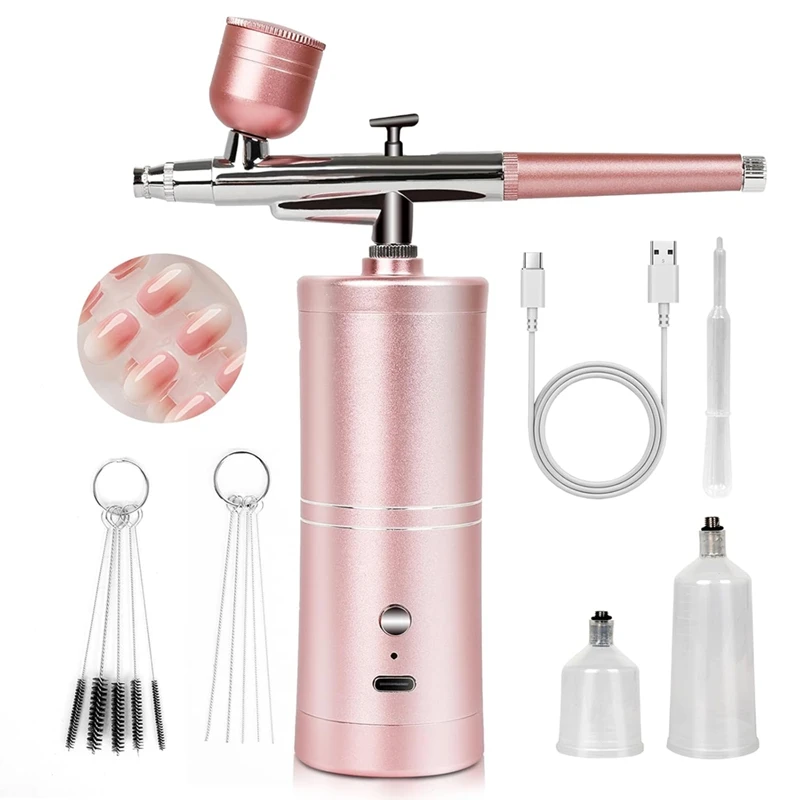 

HOT! Super-Stable Airbrush Kit: 25 PSI Precision Airbrush For Nails Rechargeable Dual-Mode 0.3Mm Nozzle Nail Airbrush Machine