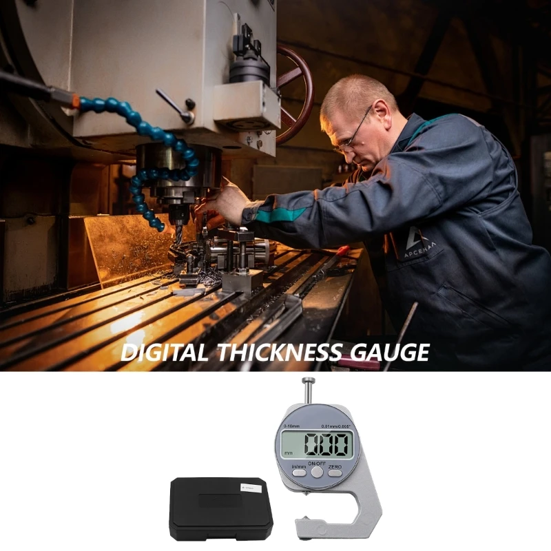 New Precisions Digital Thickness Reader 0-10mm Device for Engineering Technical Work