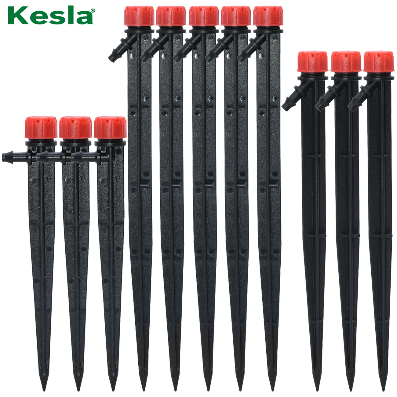 

10PCS Drip Irrigation Adjustable Emitters Sprinklers w/ Stake 13CM Water Dripper Farmland watering 1/4'' 4/7 mm Hose Greenhouse