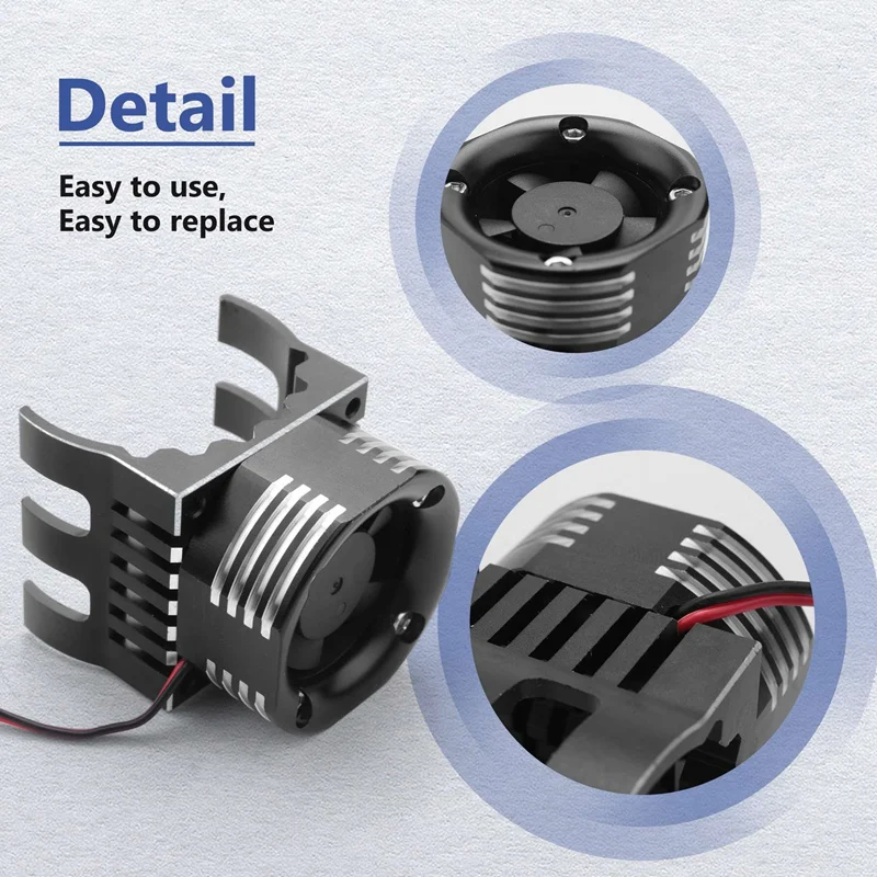 Best-42Mm Motor Cooling Fan Heat Sink With LED Light For Traxxas 1/10 E-Maxx E-Revo Summit Arrma 1/8 Kraton Talion Typhon