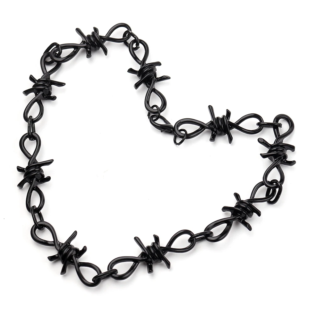 Black Hip-hop Gothic Punk Style Unisex Necklace Women Barbed Thorns Chain Choker Gifts