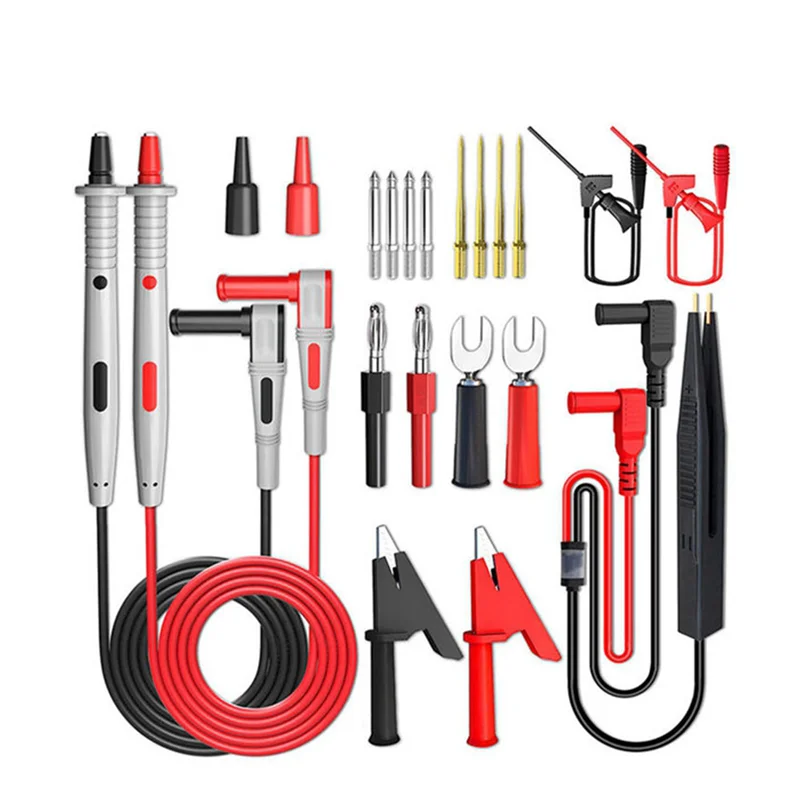 P1503E Series Universal Multimeter Probe Test Leads Kit Replacement Needle Tester Tip IC SMD Test Hook Alligator