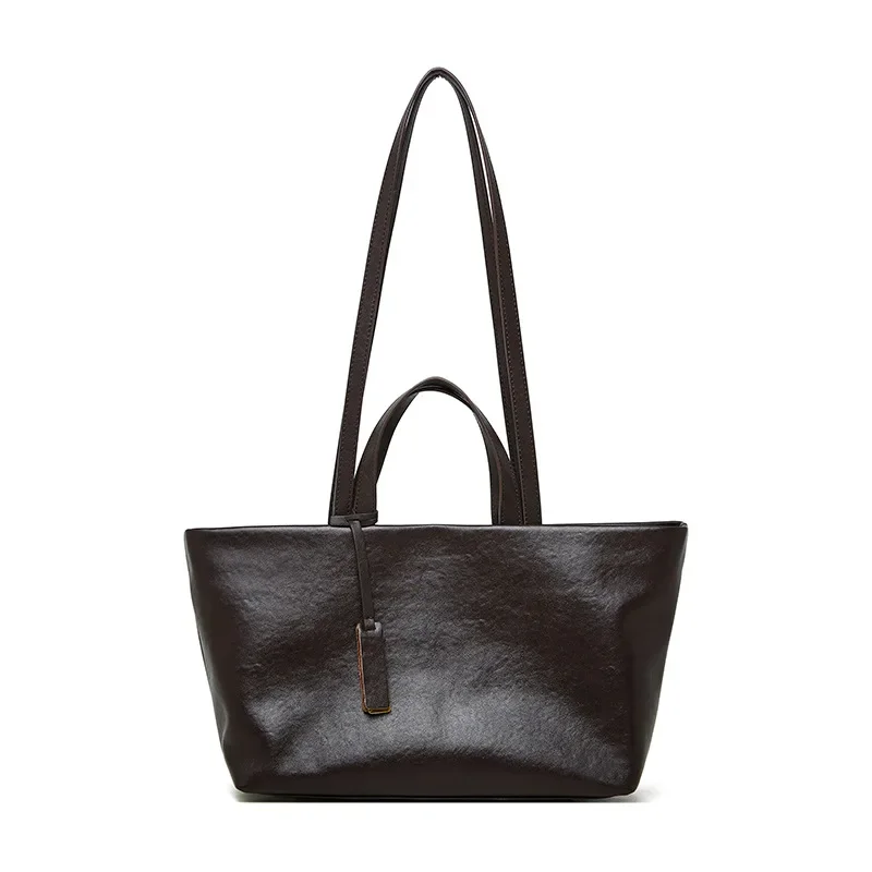 Genuine Leather Women Tote Bag Large Capacity Shoulder Crossbody Bag Fashion Handbag Commuter Office Bag Luxury Underarm Bag New
