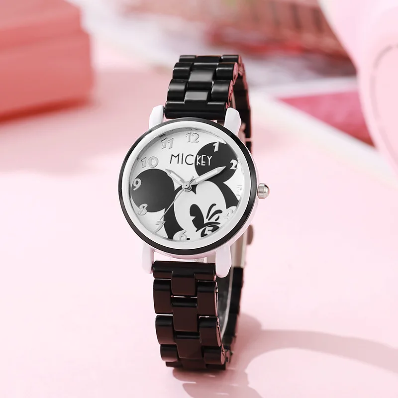 

Детские часы Disney с Микки Маусом, пластиковый ремешок, указатель, светящиеся кварцевые часы, фигурка аниме, детские часы, подарки на день рождения, часы