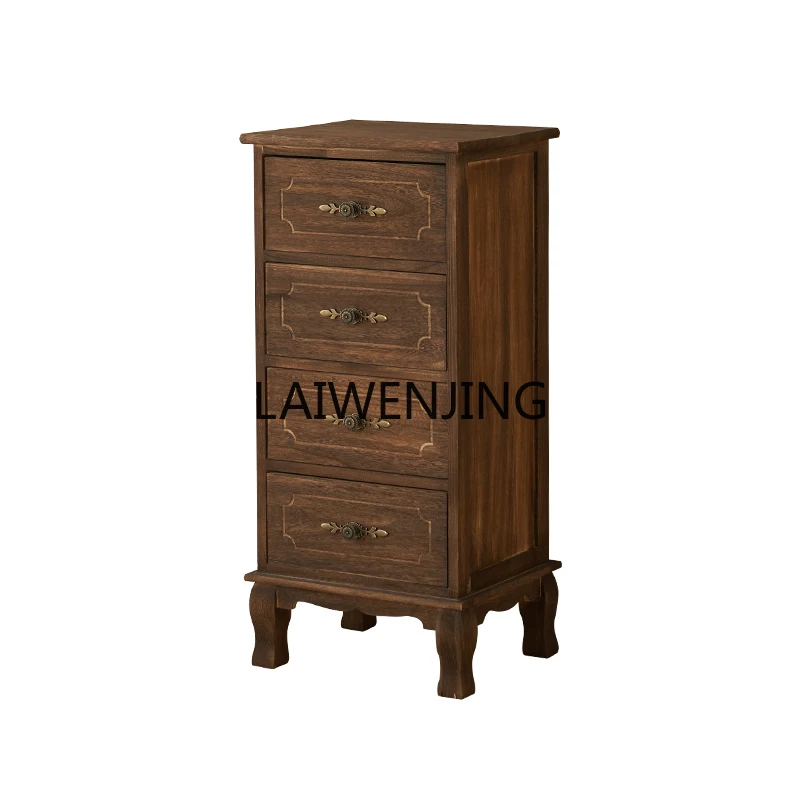 

MJY retro American chest cabinet Nordic solid wood storage living room narrow cabinet