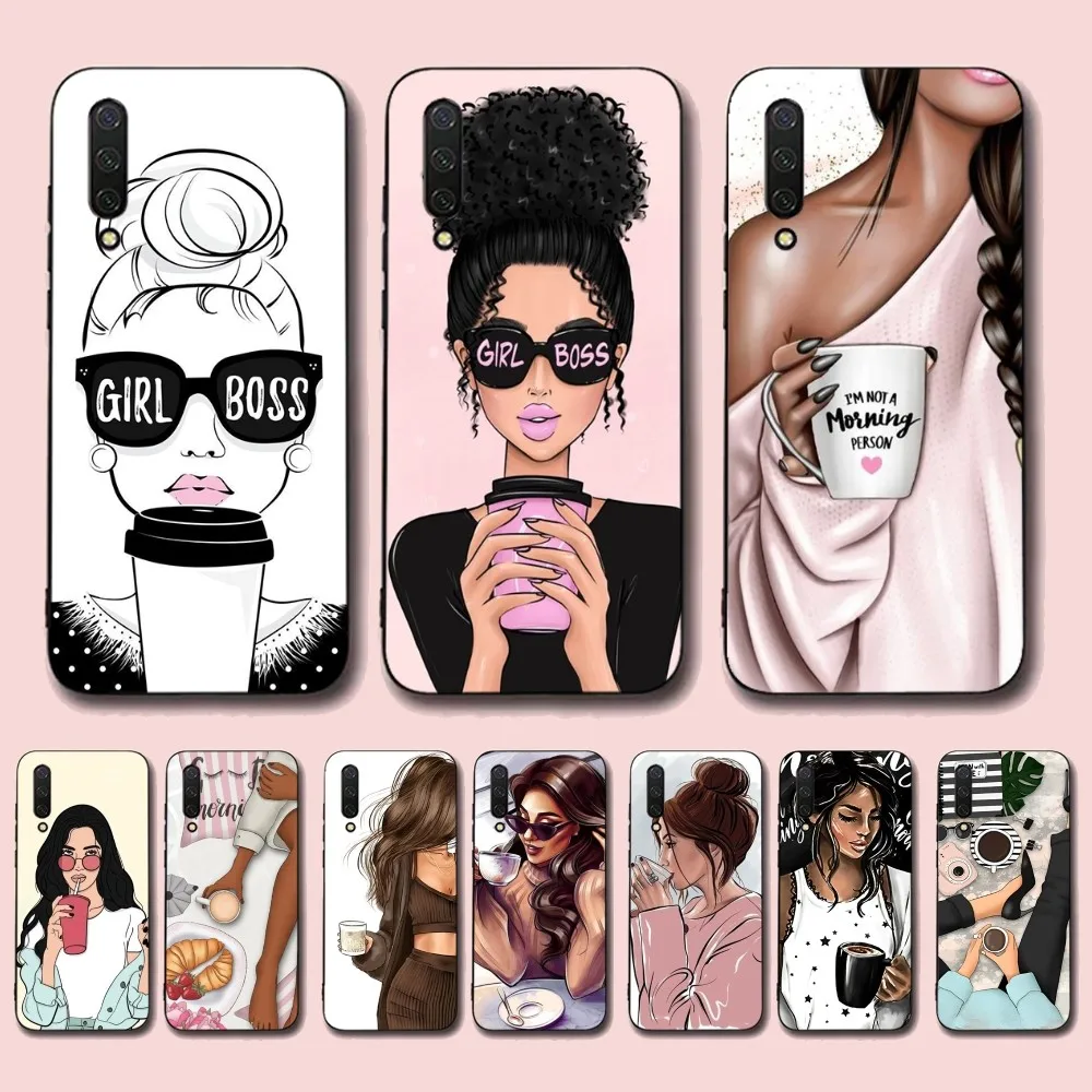 Princess Female boss coffee Mousepad For Xiaomi Mi 5X 8 9 10 11 12 lite pro 10T PocoX3pro PocoM3 Note 10 pro lite