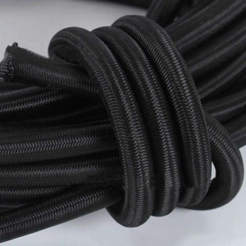 10M Black Strong Elastic Rope Cord Bungee Shock Cords Stretch String Rubber Band Outdoor Climbing Hiking Bands Powful Holder