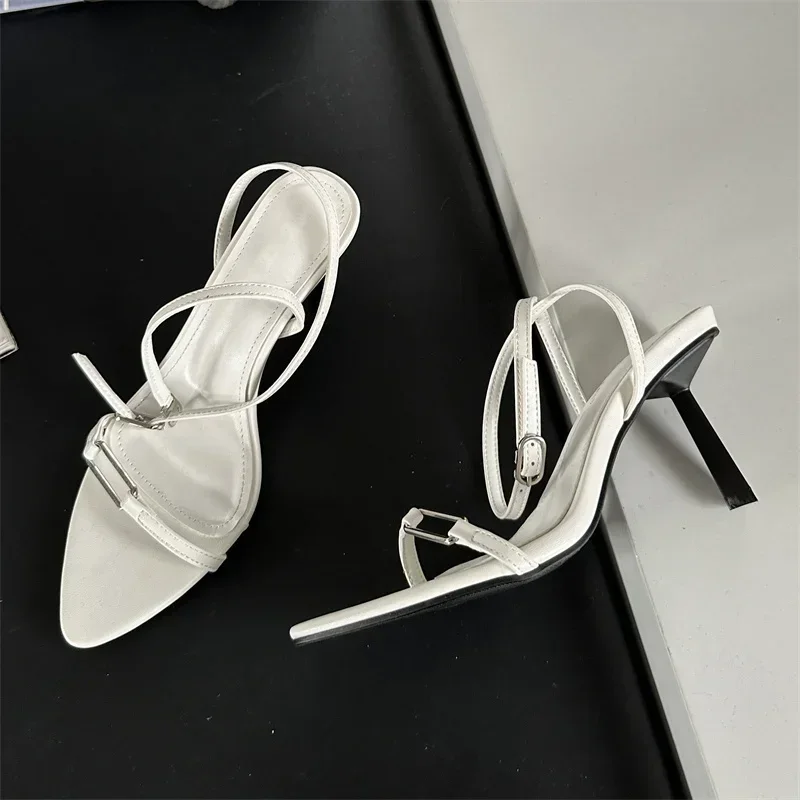 Eilyken Ankle Buckle Strap Women Sandals 2024 Summer Pointed Toe Thin High Heels Shoes Sexy Banquet Prom Zapatos Mujer