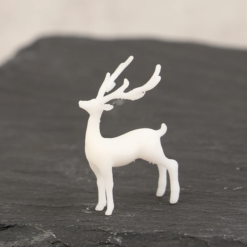 1Pc Mini Resin Crystal Deer Christmas Forest Elk White Dessert Table Decor Merry Christmas Decor For Home Kids New Year Gift