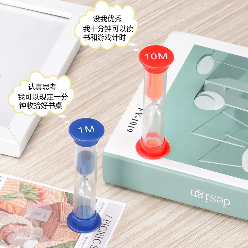 6Pcs Sand Timer Plastic Hourglass Timer Colorful Sandglass Hourglass Small 30sec/1min/2mins/3mins/5mins/10mins Sand Clock Timer image 3