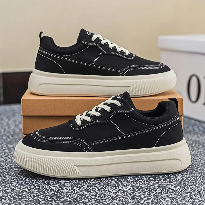 Men's Casual Board Shoes Summer Mesh Lightweight Breathable SkateboardingShoes Fashion Walking Durable SolidColorTennis Sneakers