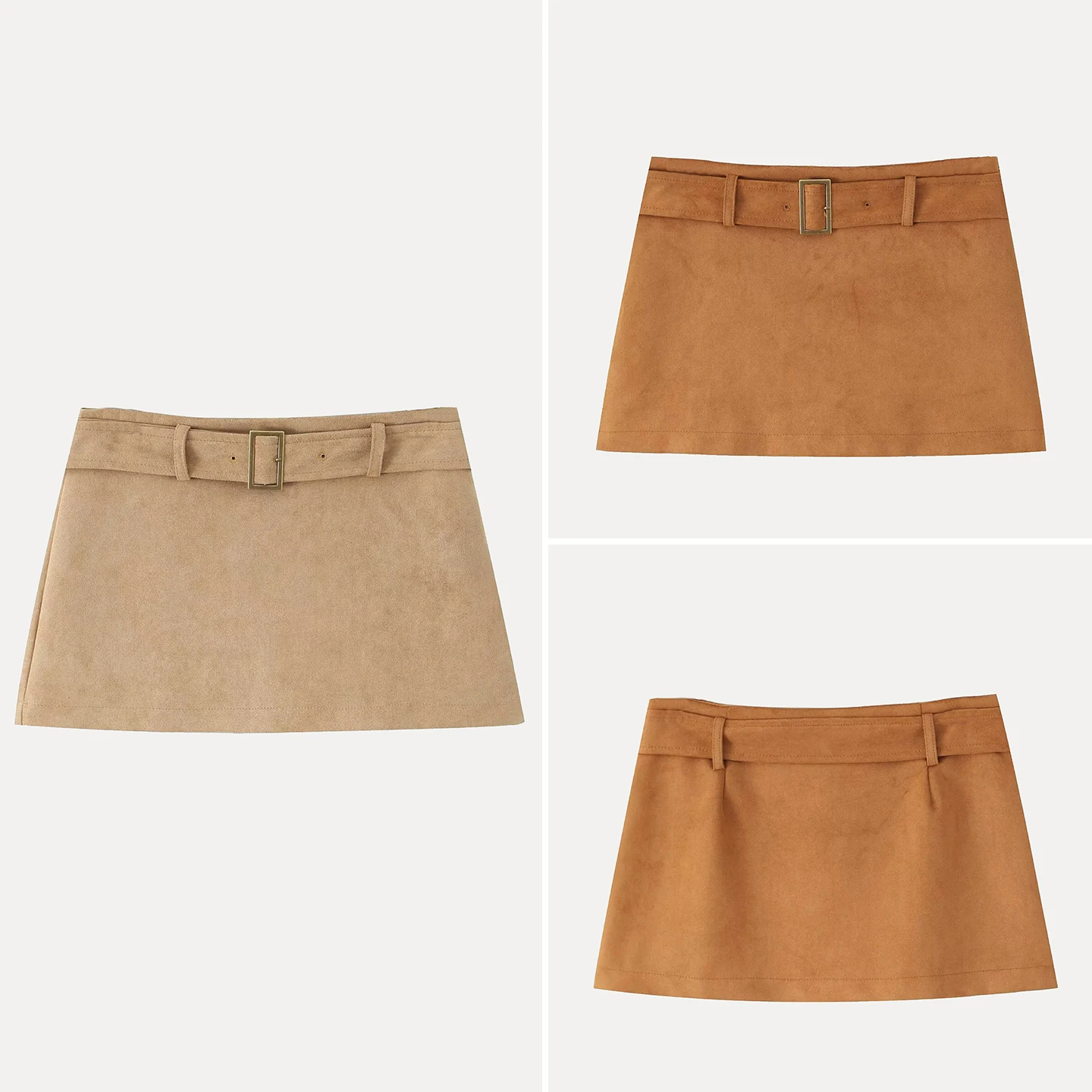 

Повседневная модная замшевая юбка трапециевидной формы, женская повседневная одежда со средней талией, Z 2022, осеннее новое поступление