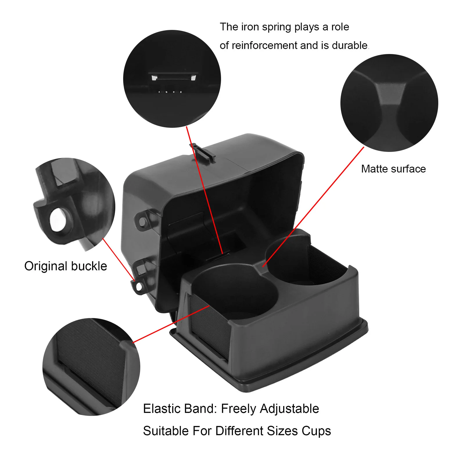 Centro Console suporte de copo com elástico ajustável, substituição do copo do carro, BB5Z7813562BA, 2011-2015