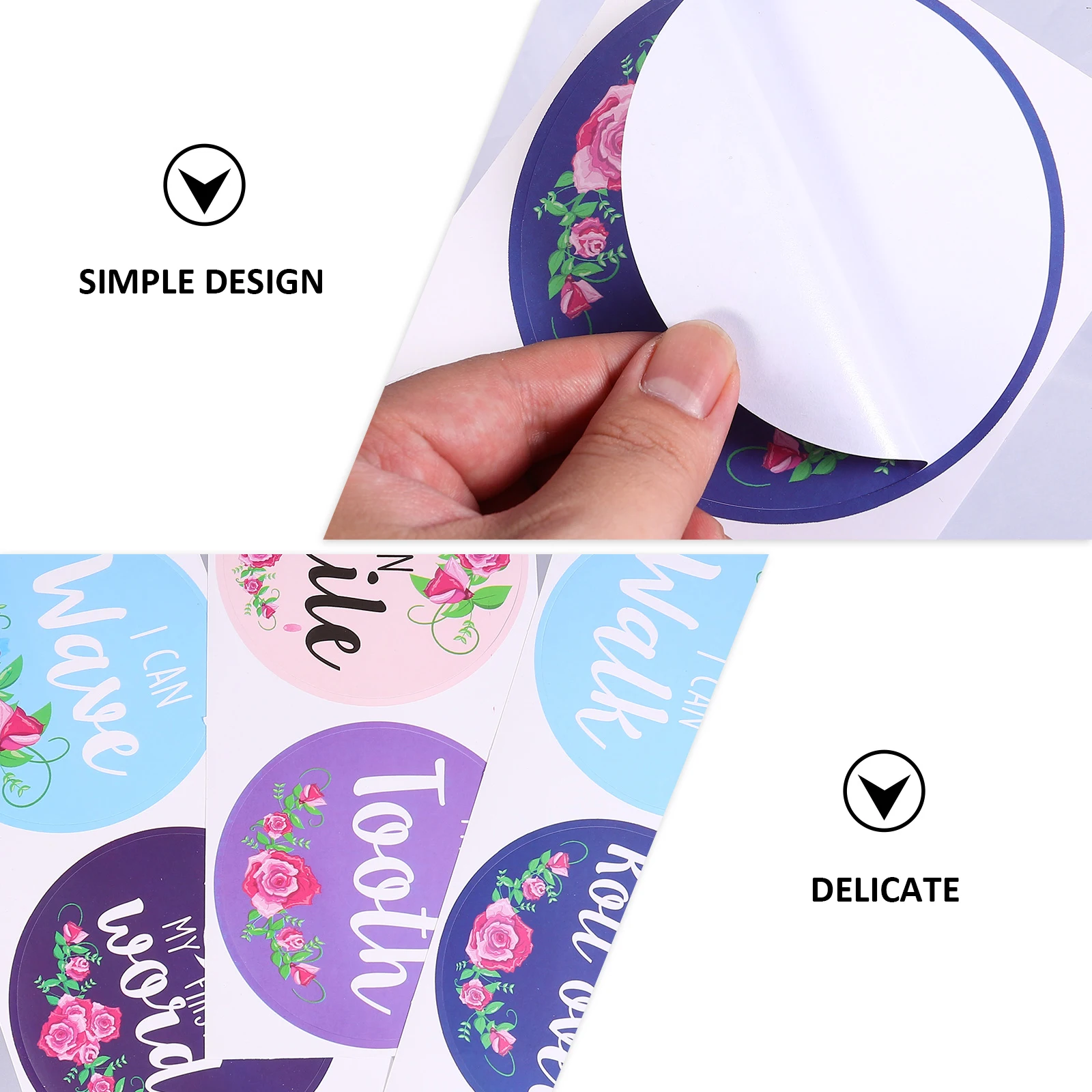 

24 Pcs Baby Milestone Stickers Infant Newborn Decal Girls Flowers Photo Props for