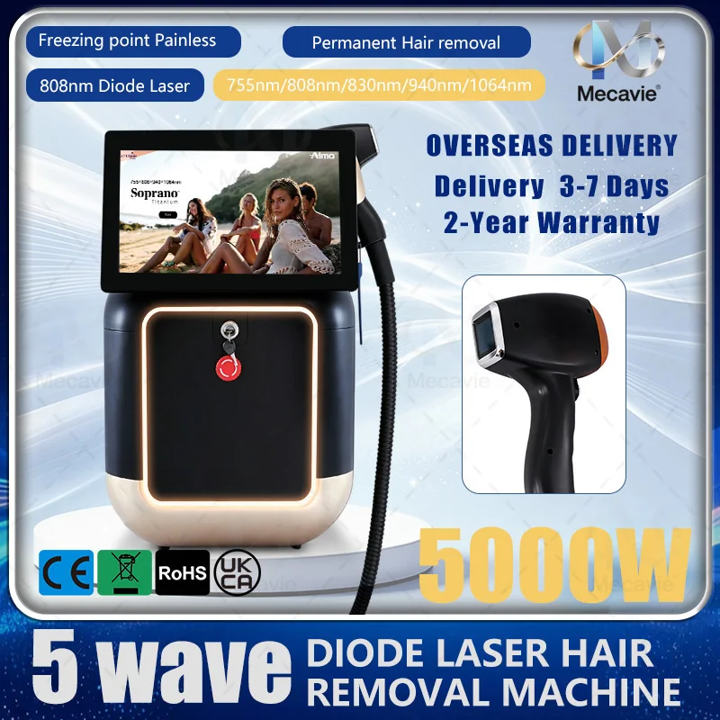 NEW FAC Diode Ice Titanium Laser Body Hair Removal MachineFace Hair Remove for Salon Epilator Unisex Efficient Operation 4 Waves