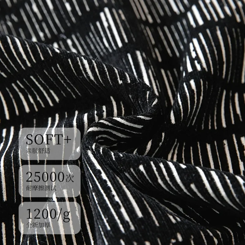 Black Striped Chenille Sofa Cover Multiple Sizes Lace Ruffle Skirt Sofa Cushion for Pet Owners Straight Anti Slip Couch Pads