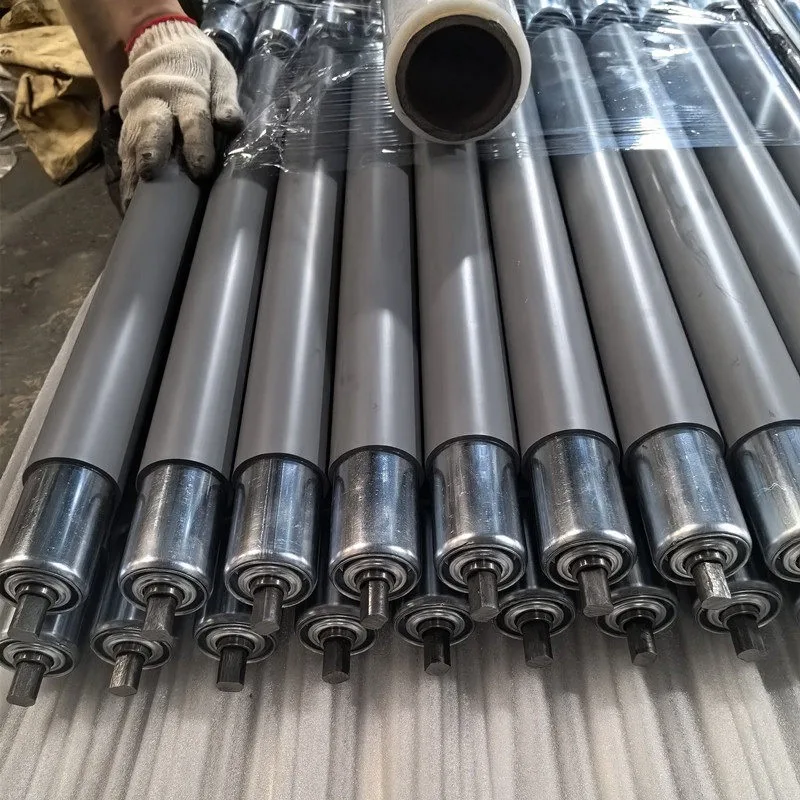 Rubber Coated Conveyor Idler PVC Silicone PU Anti-slip Stainless Steel Non-power Transport Roller