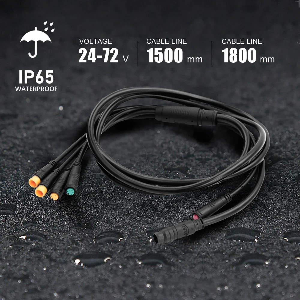 방수 케이블 8 핀/9 핀 1TO4/1TO5/1TO2 케이블 리드 KT 컨트롤러 모터 스로틀 브레이크 디스플레이 용 와이어