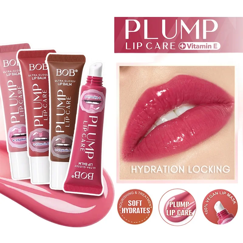 BOB Hydrating Shiny Lip Gloss - Moisturizing Plumping Long Lasting High Pigment Cross-border Lip Glaze Lipstick