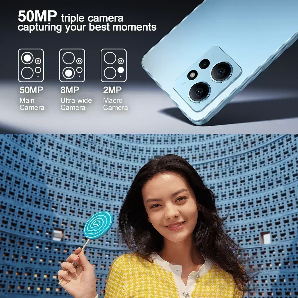 Xiaomi-Smartphone Redmi Note 12, versión Global, 120Hz, AMOLED, Snapdragon®Cámara de 50MP de carga rápida 685, 33W, batería de 5000mAh