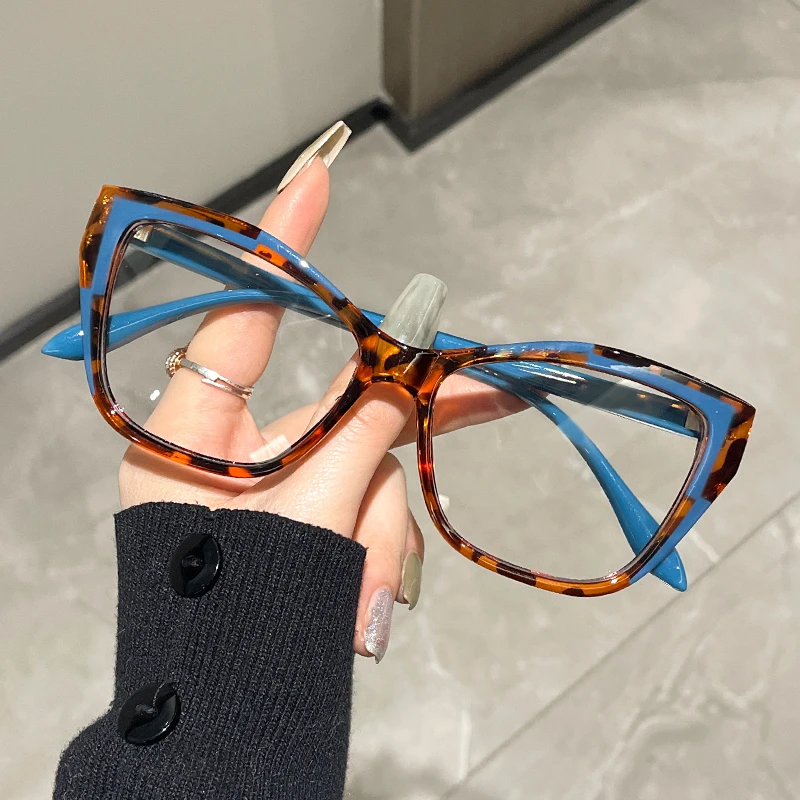 Women Spectacles Frames 2023 Anti Blue Light Computer Glasses Cat Eye Fashion Eye Protection Glass Clear Lens Brand Designer Ins