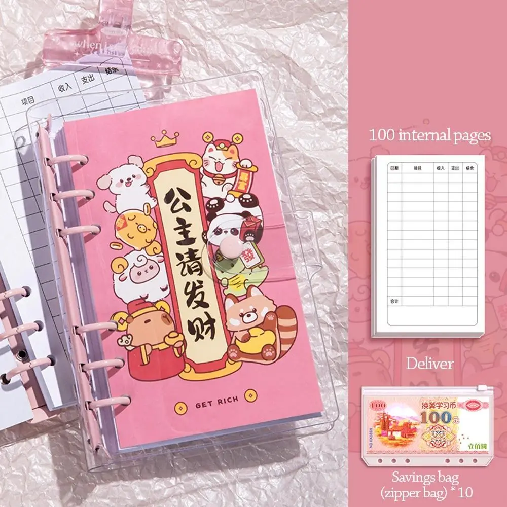 Save Money 100 Envelopes Money Saving Challeng PU Waterproof Mini Binder Savings Challenge Large Capacity Reusable