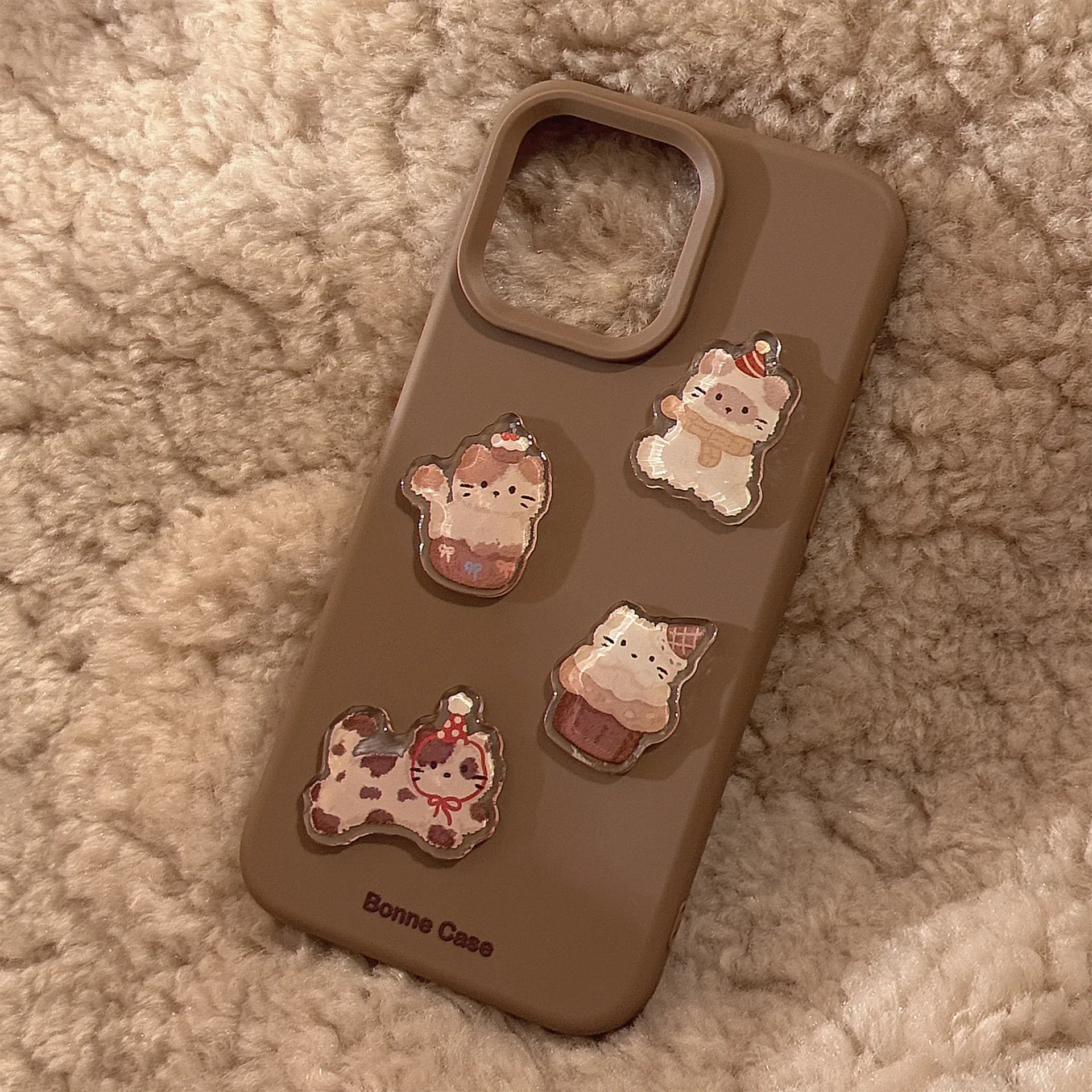 Etui na telefon Cute Brown Kitten Patch do iPhone'a 16 15 14 12 13 11 Pro ProMax Plus X XR Wstrząsoodporny pokrowiec na telefon