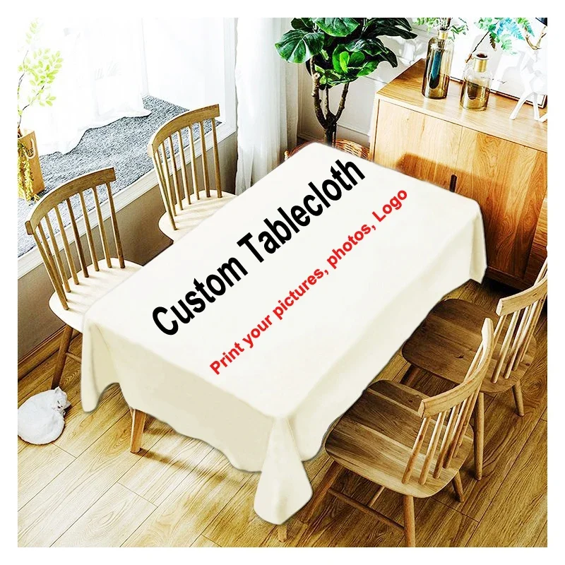 Custom Tablecloth Home Decor Wedding Party Rectangle Table Cloth Customized Photo Image Logo Personalised Tablecover