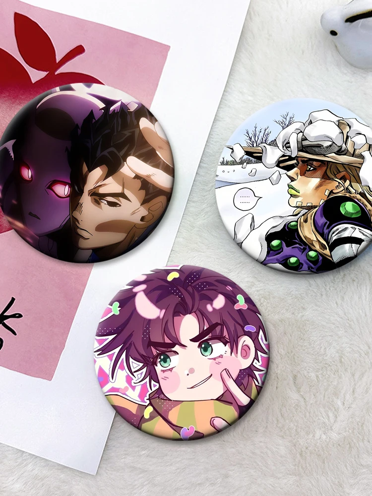 أنيمي جوجو مغامرة غريبة شخصية الإبداعية دبوس صفيح شارة DIY بها بنفسك الكرتون بروش الملابس حقيبة ديكور مروحة جمع هدية #6