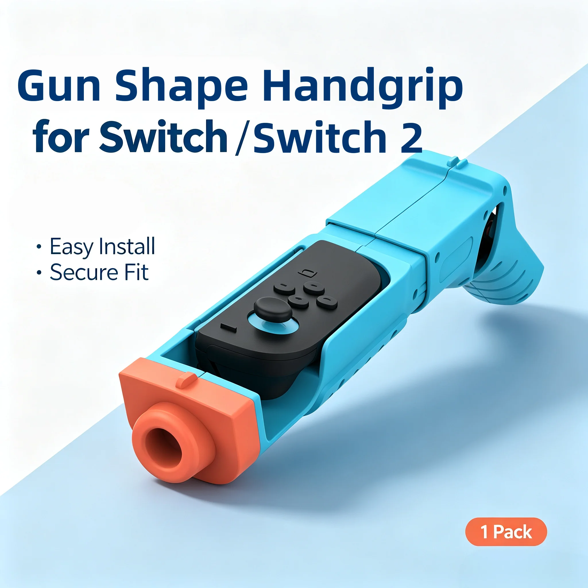 Shooting Game Gun Stock for Switch 2 Joy-Con Gun Grip Handle Motion Aim Blaster Controller Shooter Game Accessory 1 Pack