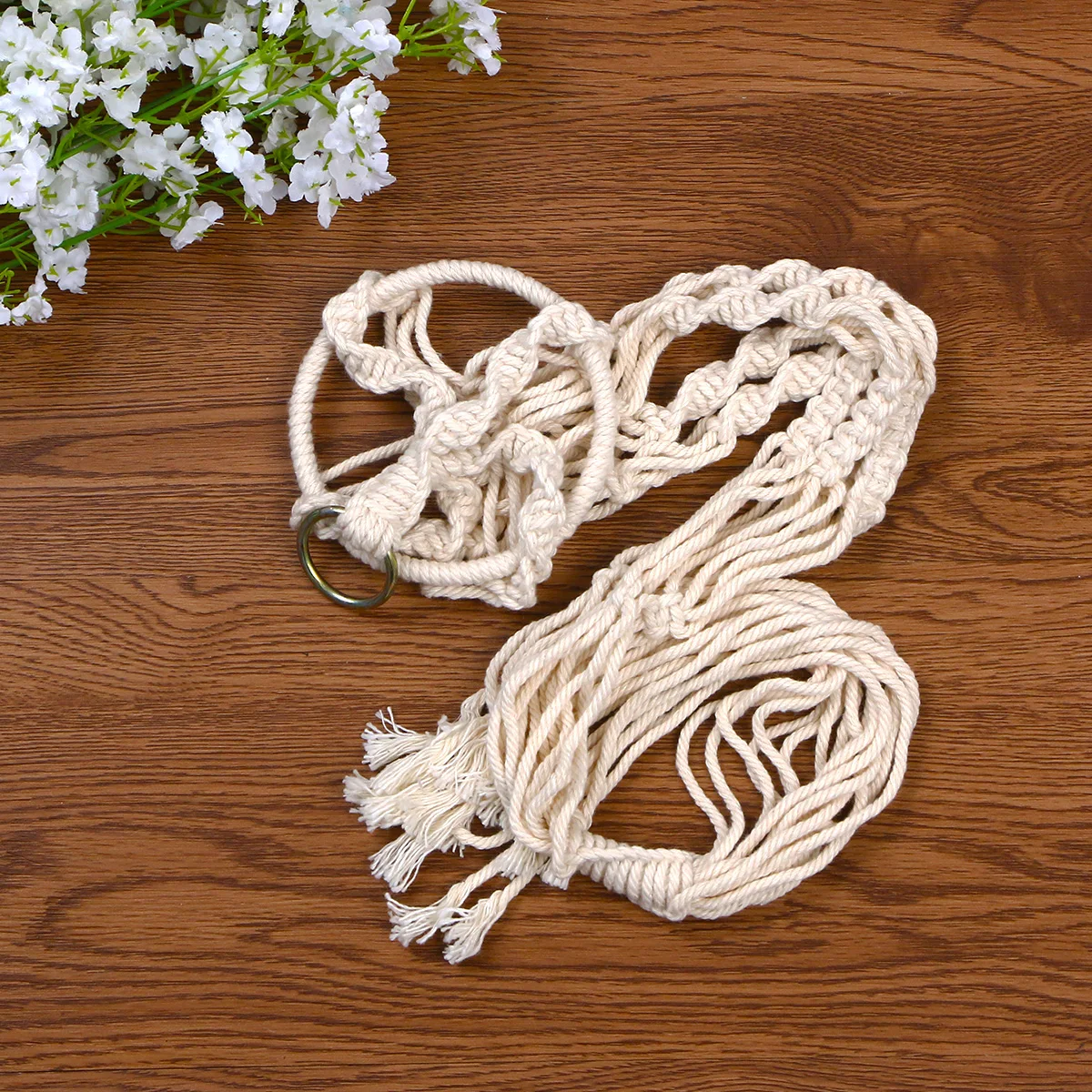 

2Pcs Hand-Woven Cotton Rope Flowerpot Net Bag Hanging Plant Basket Creative Home Decor