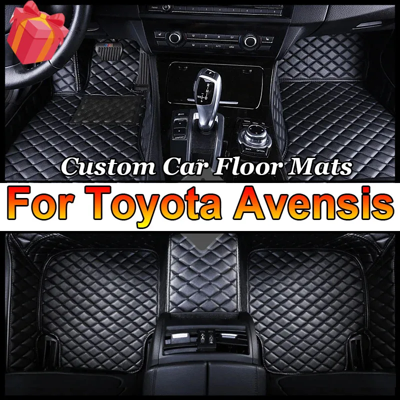 Car Floor Mats For Toyota Avensis T270 2010~2017 Full Set Luxury Leather Mat Durable Waterproof Carpet Auto Rugs Car Accessories