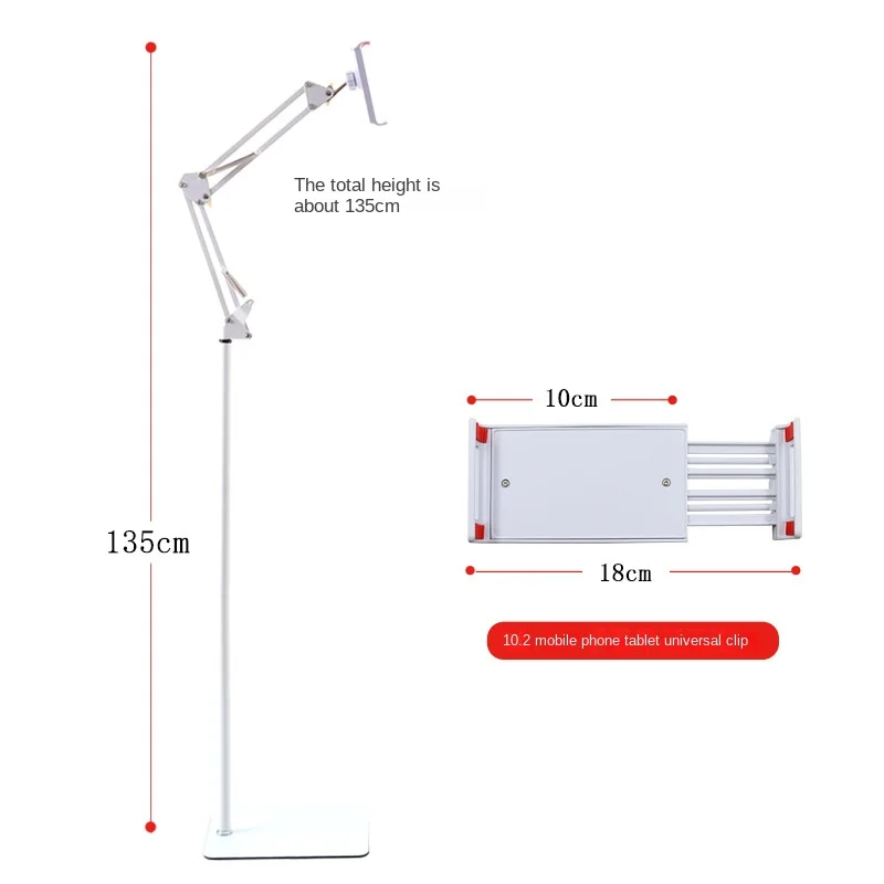 Soporte de teléfono móvil de cabecera de piso a piso para Ipad, soporte de manguera, fotografía en vivo, voladizo, marco plano Perezoso