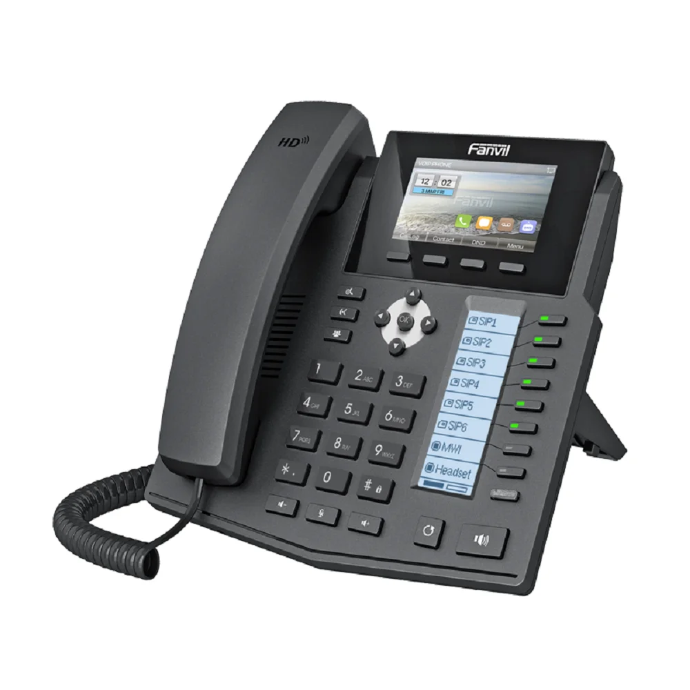 X5S Enterprise  Voip Poe Video IP Phone With 2 LEDs And 3.5 Inch Color Screens 6 Sip Lines Phone