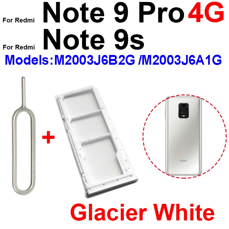 Sim Card Tray Holder For Xiaomi Redmi Note 9 Note 9S Note 9Pro Sim Card Adapter Socket Spare Replacement Parts