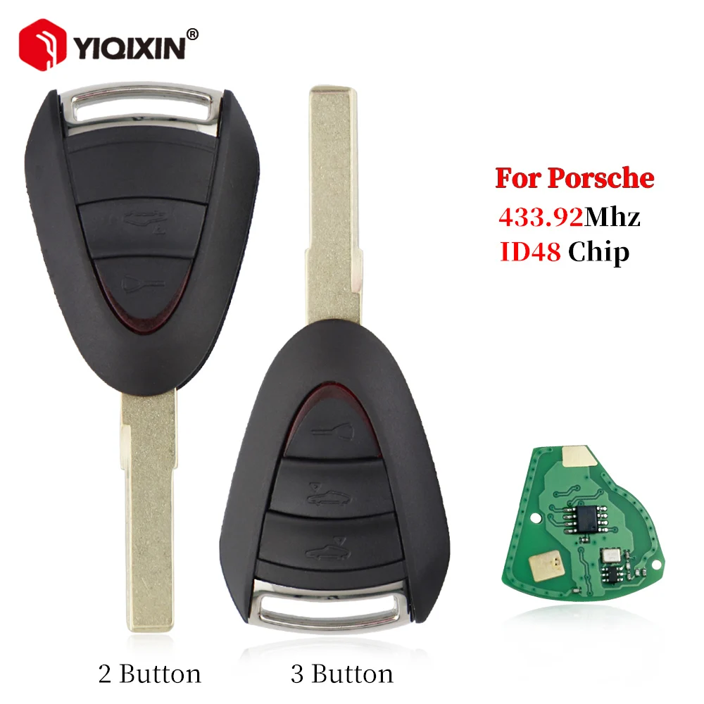 

For Porsche Boxster/Cayman 911 987 997 Carrera S 2S 4S Targa 2005-2012 Smart Car Remote Key ID48 Chip 433.92Mhz 2/3 Buttons