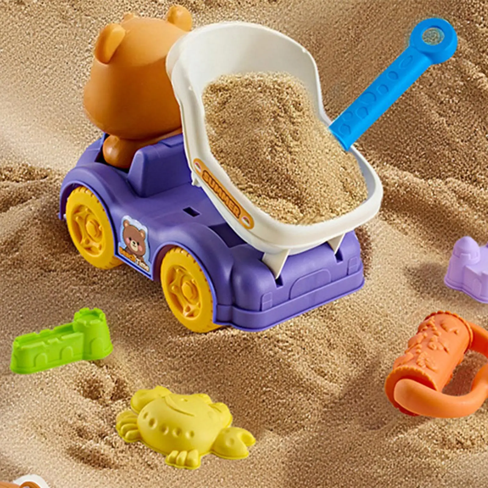 Strandsandleksaker set med formar hink och spadar för barn_voghion.com