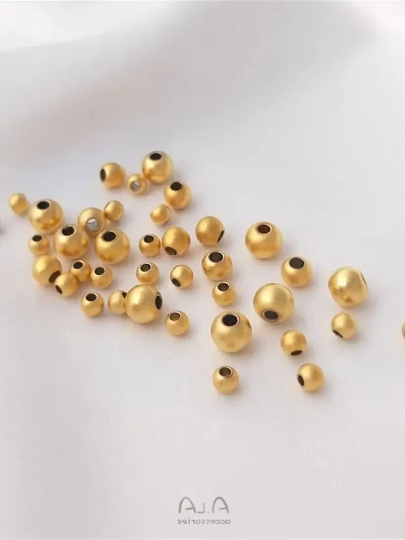 Real Sand Gold Round Beads, Loose Beads, Handmade Beaded, DIY Bracelet, Jewelry Material, C232