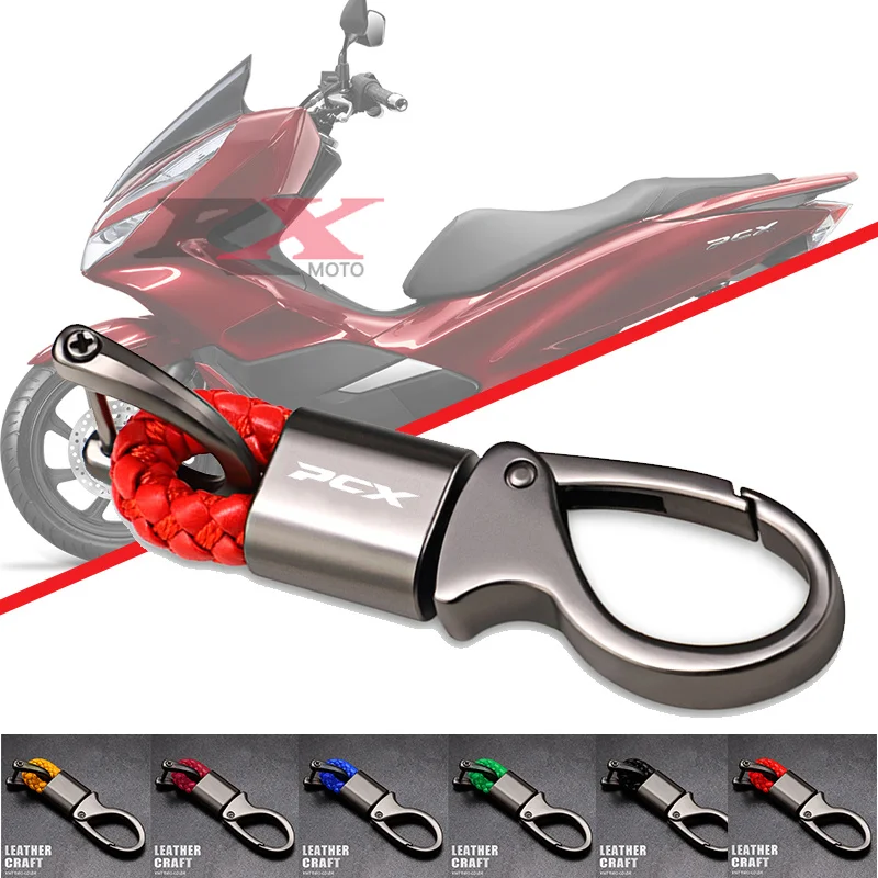 New Motorcycle Keyring Metal Braided Rope Keychain Moto Accessories For HONDA PCX125 PCX150 PCX160 PCX 125 150 160 2018-2023