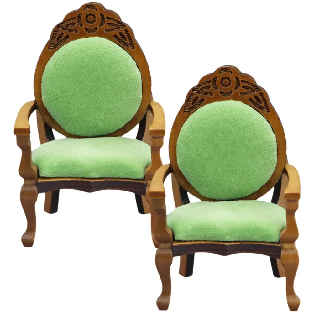 

2Pcs Mini Armchair Premium Wood Miniature Furniture for Dollhouse Accessories Photography Props Childrens Imaginative Play
